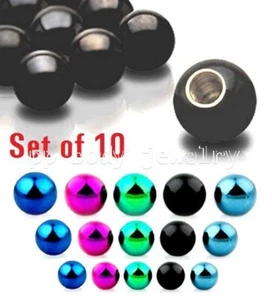 10pcs. Anodized Surgical Steel Replacement Ball End Replacement Parts 16G 14G - Picture 1 of 3