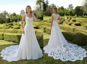 Plus size wedding dress (long with pretty lace train) size 20 Symphony of Venus - Picture 1 of 5