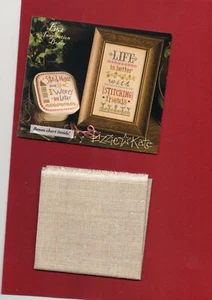 LIZZIE KATE BOXER "LIFE IS BETTER" CROSS STITCH CHART + FABRIC (B52) 2015 - Picture 1 of 1