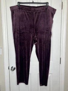 LOGO by Lori Goldstein Women's SZ 4X Pants Slacks Velour Pull On Elastic Pockets - Picture 1 of 11