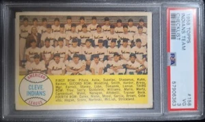 1958 Topps CLEVELAND INDIANS TEAM CHECKLIST #158 PSA 3 VG Maris, Colavito, Wynn - Picture 1 of 2