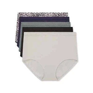 Warners Blissful Benefits Brief Microfiber Panties 3XL (22) Panties 5 Pack Darks - Picture 1 of 3