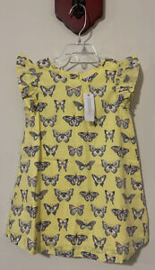 Gymboree Baby Girls 2t Yellow Butterfly Print Sleeveless Cotton Dress NWT! A5965