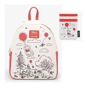 Disney Winnie the Pooh Globos Rojos Loungefly Mini Mochila Bolso y Tarjetero Nuevo con Etiquetas - Imagen 1 de 7