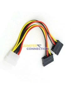 Molex to Dual SATA & Splitter He 1x4 Pin IDE Male Power Adapter Cable - Picture 1 of 3