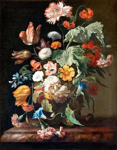 Still Life Flowers by Rachel Ruysch 75cm x 58.3 High Quality Canvas Print - Picture 1 of 1