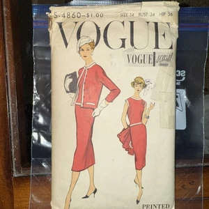 50s Vogue Pattern 4860 2 Piece Dress & Jacket Gr. 14 - Bild 1 von 3