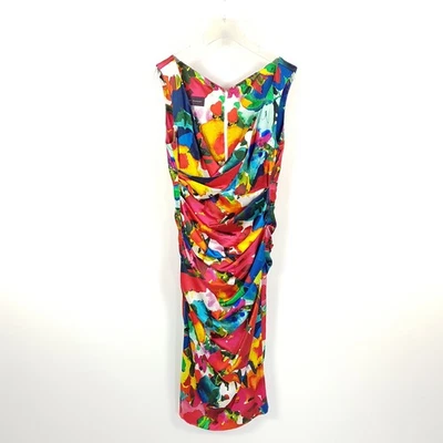 Talbot Runhof Seidenkleid Damen Gr. 40 Mehrfarbig Seide Stretch Etuikleid Kleid - Bild 1 von 4