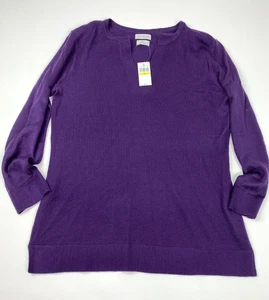 Van Heusen Purple V-Neck Sweater Women s Size M NWT NEW - Picture 1 of 10