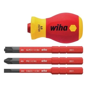Wiha SoftFinish® Electric SlimVario Stubby Screwdriver Set, 4 Stück WHA41230 - Picture 1 of 6