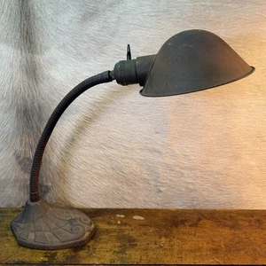 Faries Gooseneck Lamp, Great Patina Rusty Gold All original. OC White Era Light - Picture 1 of 6