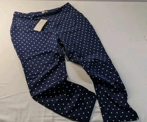 Chicos Zenergy Leggings Womens 1 Blue Polka Dots Mid Rise Flat Front - Picture 1 of 8
