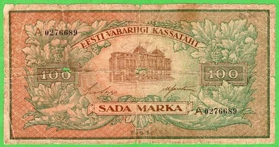 Estonia, 100 Marka, 1923,  P51b,  VG - Image 1 of 3