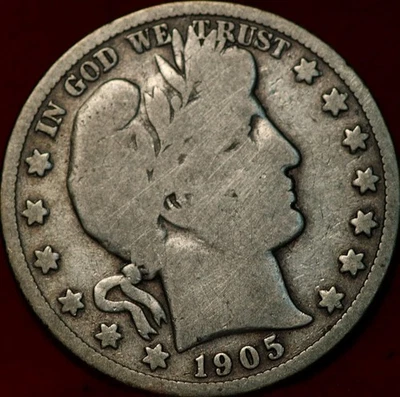 1905-S San Francisco Mint Silver Barber Half Dollar - Image 1 of 2
