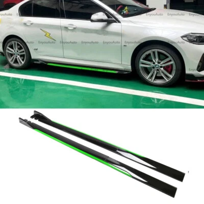 For BMW 740i 750i Series 86" Side Skirt Extension Rocker Panel Black Green Foto 1 de 4