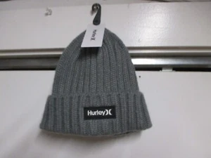 HURLEY "SQUAW CUFF BEANIE " WINTER OUTDOOR HAT (ADULT/UNISEX) NWT GRAY RIBBED - Picture 1 of 3