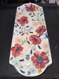 RARE Dolly Parton Red Poppy Floral Platter 15.31” By 5.98” NWT - Picture 1 of 3