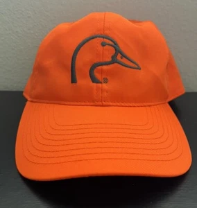 Ducks Unlimited Hunting Hat Cap Blaze Orange Gray Embroid Wetlands Conservation - Picture 1 of 2