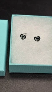 Tiffany & Co, Heart Tag Stud Earrings in Silver, Mini - Picture 1 of 6
