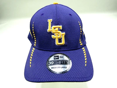 LSU Tigers Hat New Era 39Thirty Medium Large Logo Team Landry College Purple Cap - Image 1 of 4