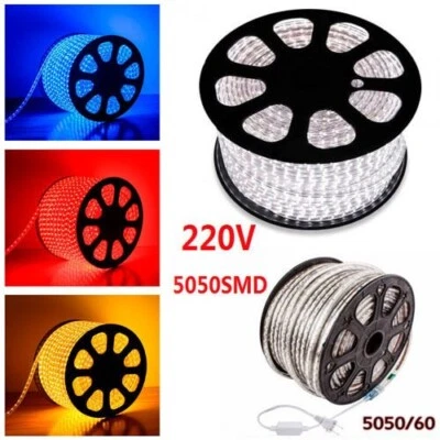STRISCIA STRIP LED BOBINA SMD 5050 RGB SPINA 220V BIANCA TUBO ESTERNO 1 A 100 M - Immagine 1 di 4