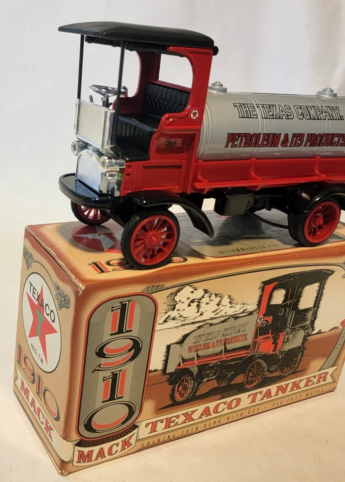 ERTL BANK 1910 Mack TEXACO Tanker Truck Series #12 Die-Cast Metal w/ Key - Image 1 of 4