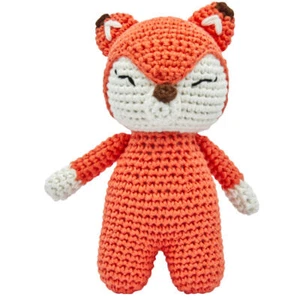 Handgestrickter Fuchs gehäkelt aus Baumwolle Spielzeug 15 cm - Bild 1 von 6