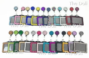 2 in 1 Bling Mehrfarbig Strass Einziehbare Rolle und Horizontaler Ausweishalter - Bild 1 von 37