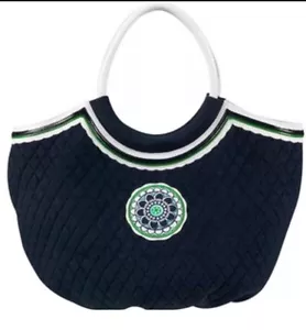 BOLSO DE MANO REDONDO DE PLAYA VERA BRADLEY TERRY VERDE MARINO RARO PRECIO DE VENTA SUGERIDO POR EL FABRICANTE $85 ❤️❤️ - Imagen 1 de 12