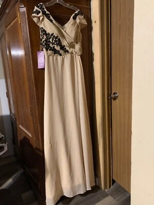 grace karin prom  evening formal dress size 8 maxi classy flowing peach - Image 1 of 4