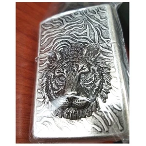 Zippo Lighter Tiger Crystal Eyes Sl Genuine Org Packing 6 Flints set GIFT - Picture 1 of 13