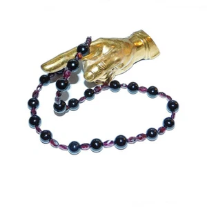 Amethyst Faceted and Black Onyx Necklace Hand Crafted OOAK - Bild 1 von 4