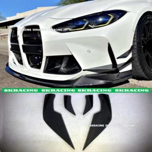 Dry Carbon Fiber Front Bumper Side Splitter Canards Fins For BMW G80 M3 G82 M4  - Picture 1 of 10