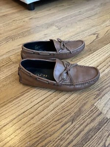 Coach Crosby Lace Driver Leather Dark Saddle Size 9.5 - Picture 1 of 14