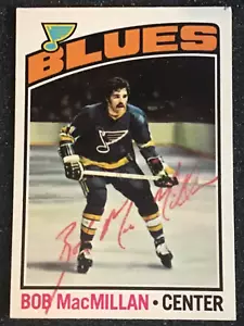 1976-77 O-Pee-Chee Hockey BOB MacMILLAN AUTOGRAPHED Card #38 RED INK - Picture 1 of 4