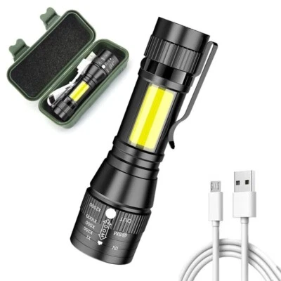 MINI TORCIA MILITARE TATTICA LED T6 RICARICABILE USB LUCE POTENTE ZOOM 300 METRI - Imagen 1 de 4