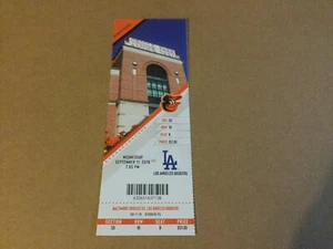 ORIOLES~2019 TICKET STUB 9/11/19 VS DODGERS~Jonathan Villar HOME RUN RECORD - Picture 1 of 1