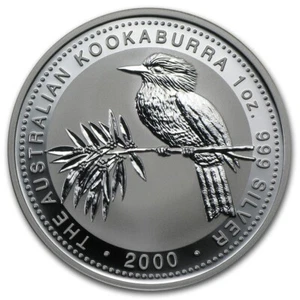 Australia 2000 KOOKABURRA $1 Oz Pure Silver Dollar BU—From Orig. PERTH MINT Roll - Picture 1 of 2