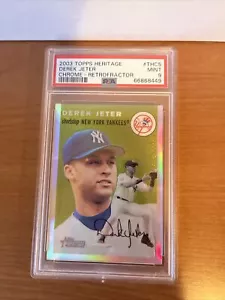 Topps Heritage 2003 cromo retrofractor Derek Jeter #/554 PSA 9 # THC5 - Imagen 1 de 2
