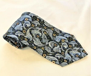 Past Times Designer Neck Tie 100% Silk 56-1/2" x 4" Blue Red Yellow Floral #1085 - Picture 1 of 4