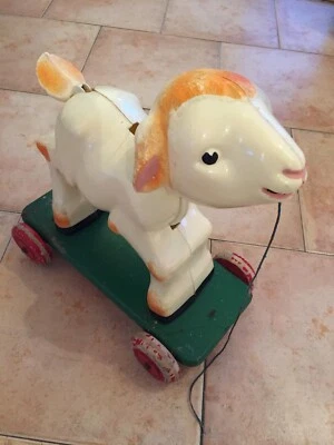 jouet ancien mouton sur roulettes - vintage - Photo 1/4