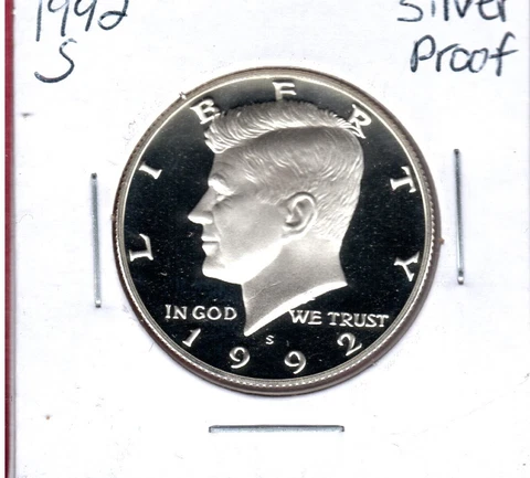 1992-S 90% SILVER KENNEDY HALF DOLLAR FROM PROOF SET  ACTUAL COIN #C12292 Cover