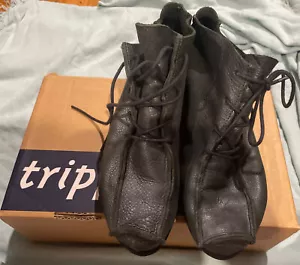 Trippen Womens Black Leather Boot Size 39 NEW IN BOX - Picture 1 of 9
