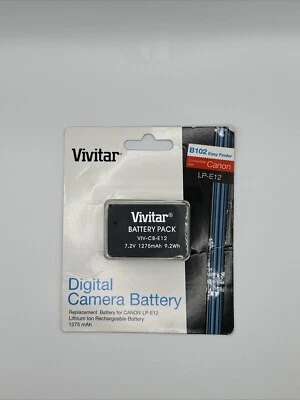 New , sealed Vivitar Digital Camera Battery VIV-CB-E12 For Canon LP-E12 LPE12 - Image 1 of 2