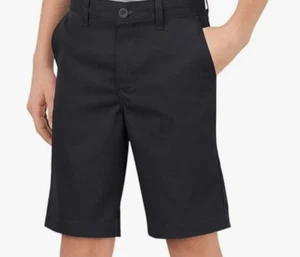 Dickies Khaki Boys' Flex Waist Stretch Flat Front Short, Black, Husky, Size 8 - Picture 1 of 6