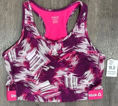 Sujetador deportivo Reebok Cropped Resolve camiseta sin mangas para mujer XL rosa nuevo con etiquetas acolchado Foto 1 de 4