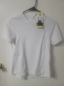 Spyder Active Women's Size Small White Ribbed Short Sleeve Active Tee Shirt - Picture 1 of 6