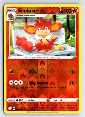 Simisear -SWSH03: Darkness Ablaze- Reverse Holo - Image 1 of 2