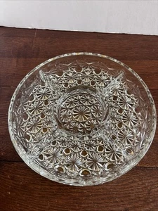 Indiana Glas 10" Geteilte Platte Gänseblümchen und Knopf Muster Vintage Nicht mehr produziert EUC - Bild 1 von 7