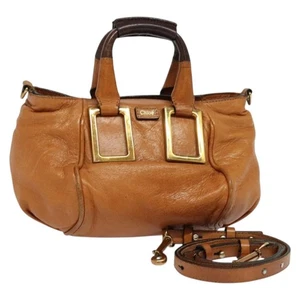 Chloe Etel Handtasche Leder 2-Wege braun gold authentisch BA4185 - Bild 1 von 22